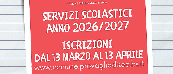 Iscrizione ai servizi scolastici anno 2026/2027