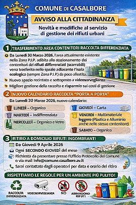 AVVISO MODIFICHE RACCOLTA