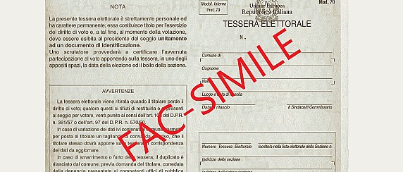 Tessera Elettorale - Etichetta adesiva per cambio sezione elettorale