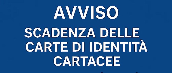 CARTE DI IDENTITA' CARTACEE NON PIU' VALIDE DAL 3 AGOSTO 2026