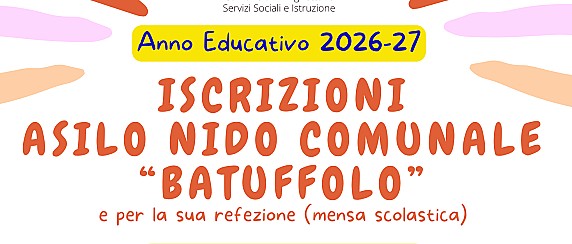Iscrizioni Asilo Nido "Batuffolo" A.E.2026/27