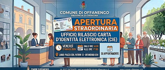 Apertura straordinaria per rilascio carta di identità elettronica