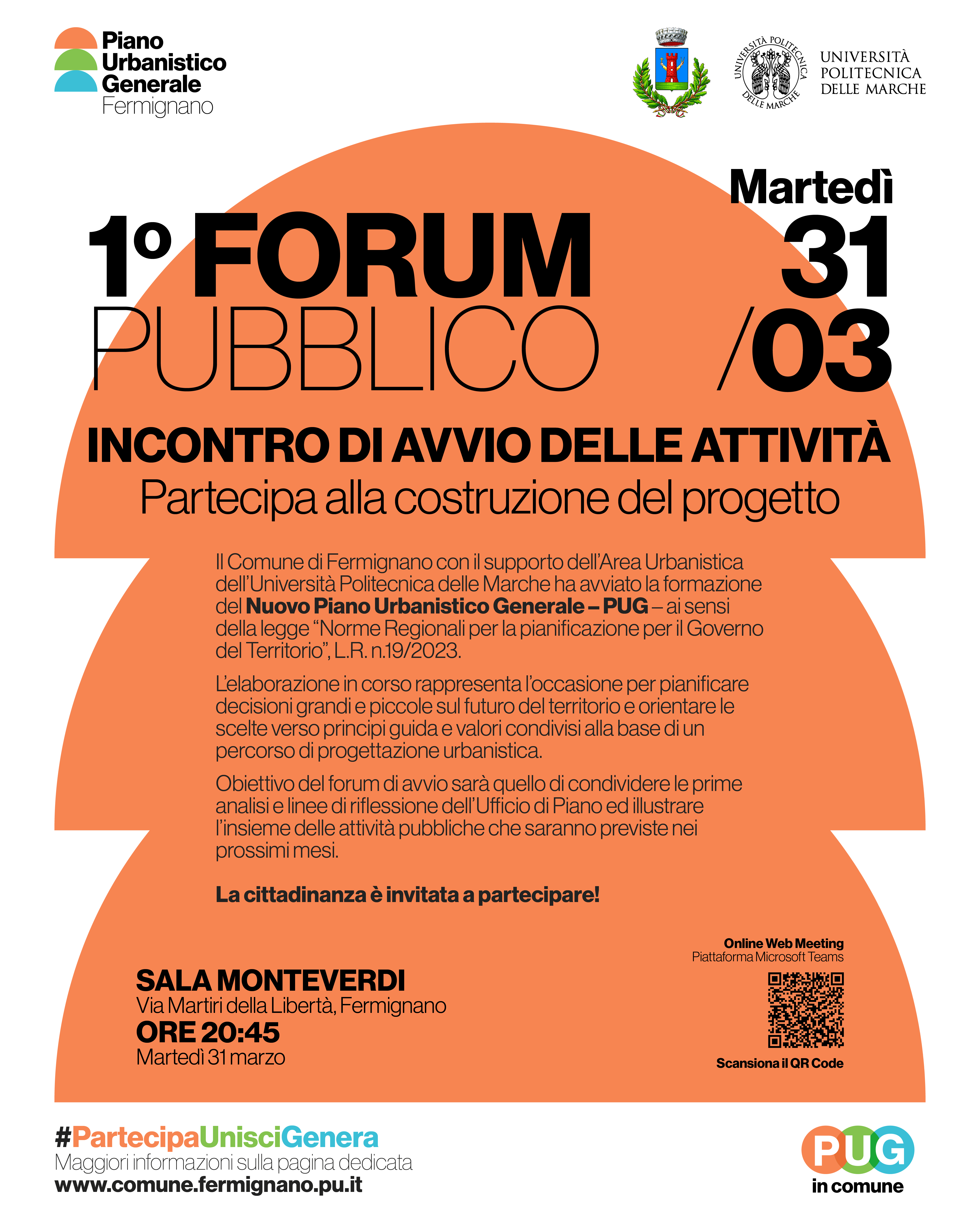 Locandina 1° Forum sul PUG del Comune di Fermignano