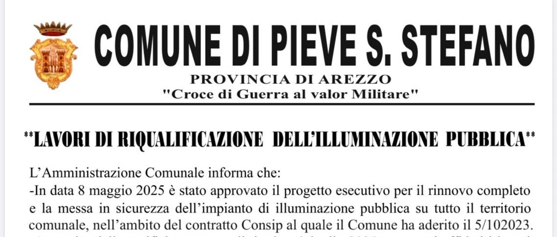 Lavori di riqualificazione dell'illuminazione pubblica