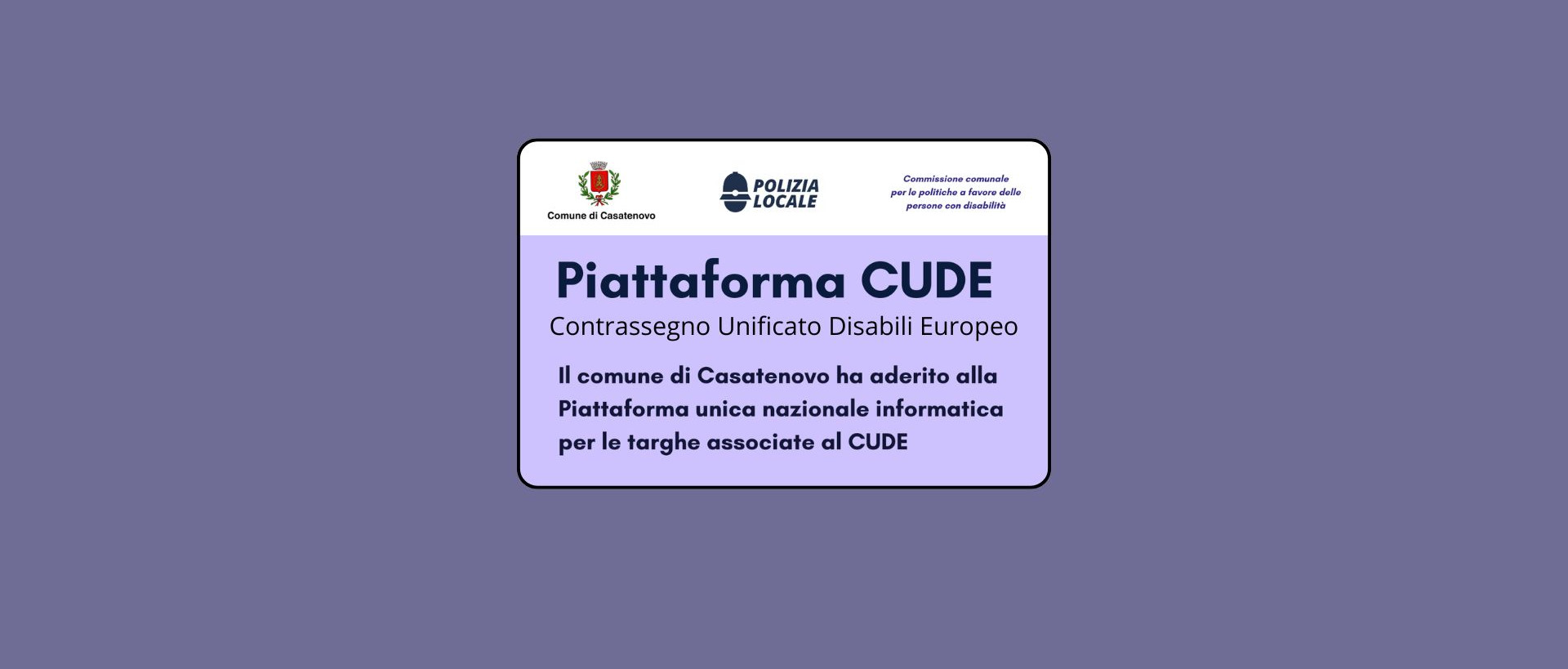 Piattaforma CUDE Contrassegno Unificato Disabili Europeo