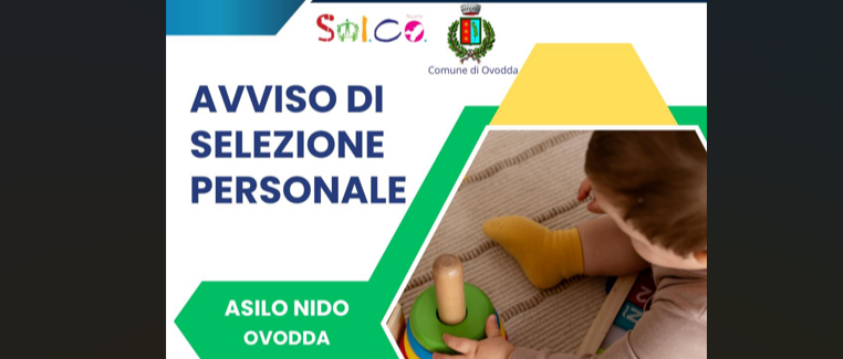 Avviso selezione personale prossima apertura asilo nido gestione associata Ovodda-Tiana