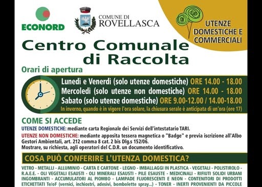 Nuovi orari Centro Comunale di Raccolta