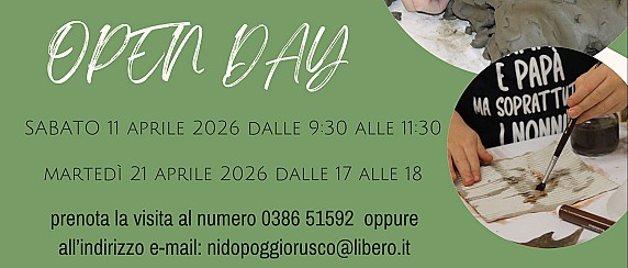 Open Day e Iscrizione al Nido comunale per l'a.e. 2026-2027