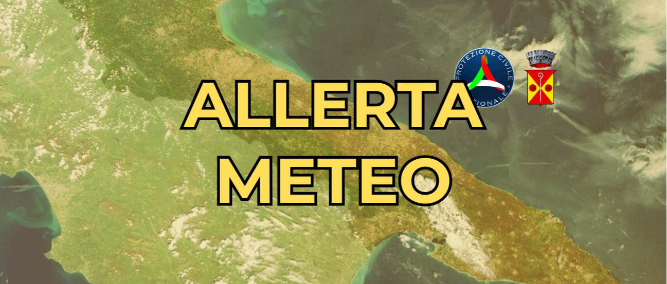 Messaggio di allerta meteo GIALLA diramato dalla Protezione Civile