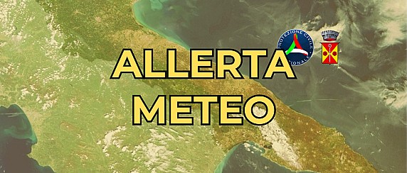 Messaggio di allerta meteo GIALLA diramato dalla Protezione Civile