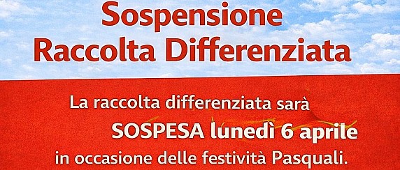 SOSPENSIONE RACCOLA DIFFERENZIATA 06 APRILE 2026