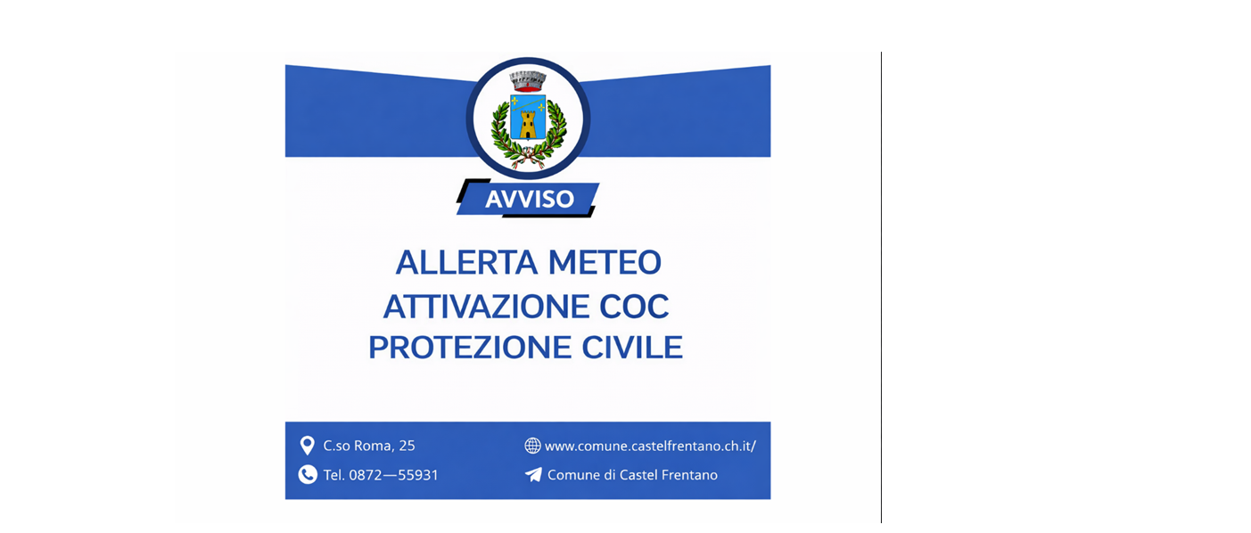 Attivazione Centro Operativo Comunale (COC) per allerta meteo