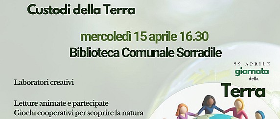 Ad Aprile...la terra chiama! Nelle biblioteche del Sistema Bibliotecario del Barigadu i bambini diventano..... "Custodi della terra"