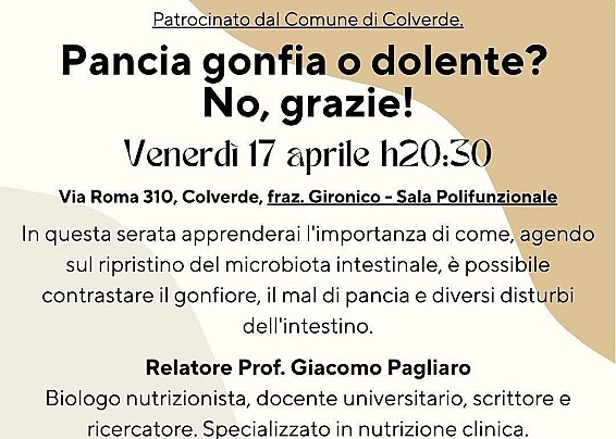 SERATA INFORMATIVA MEDICA IN DATA 17.04.2026 ORE 20.30 - SALA POLIFUNZIONALE GIRONICO