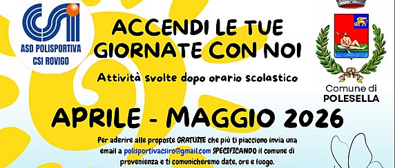 Accendi le tue giornate con noi - Attività svolte dopo orario scolastico