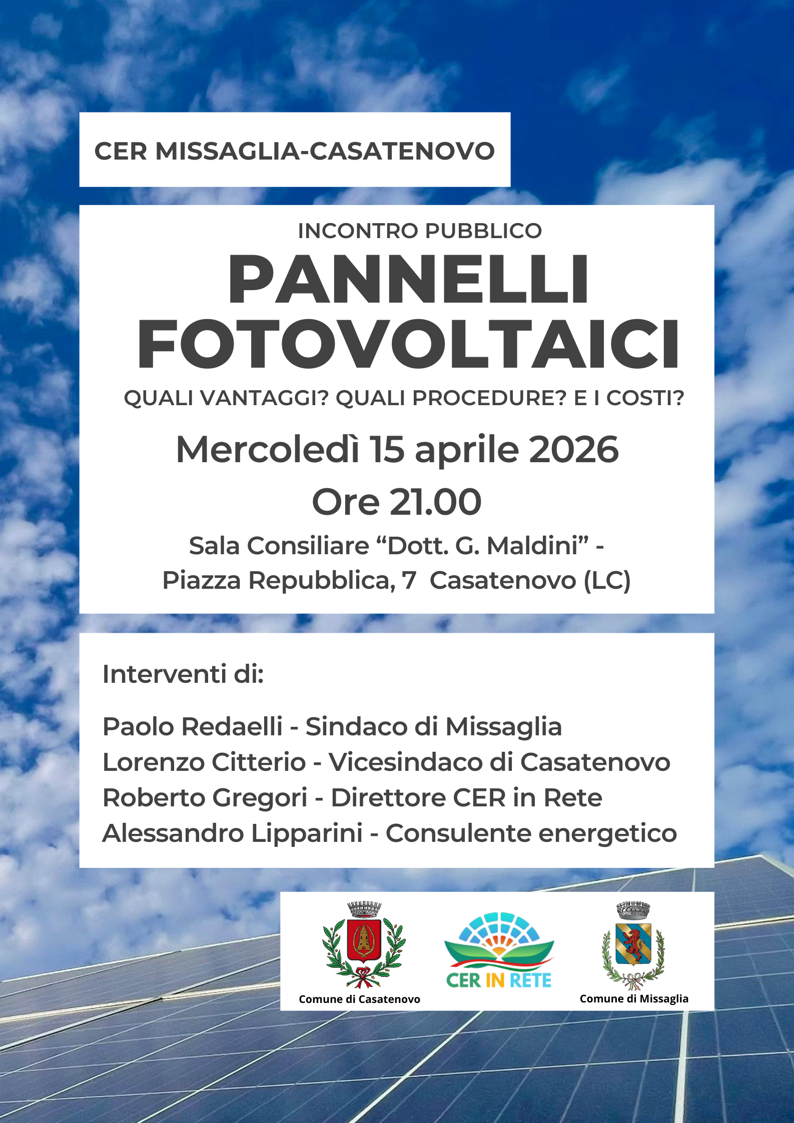 volantino CER fotovoltaici