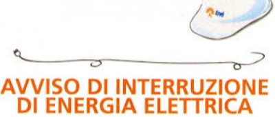 Avviso interruzione di energia elettrica 10 Aprile 2026