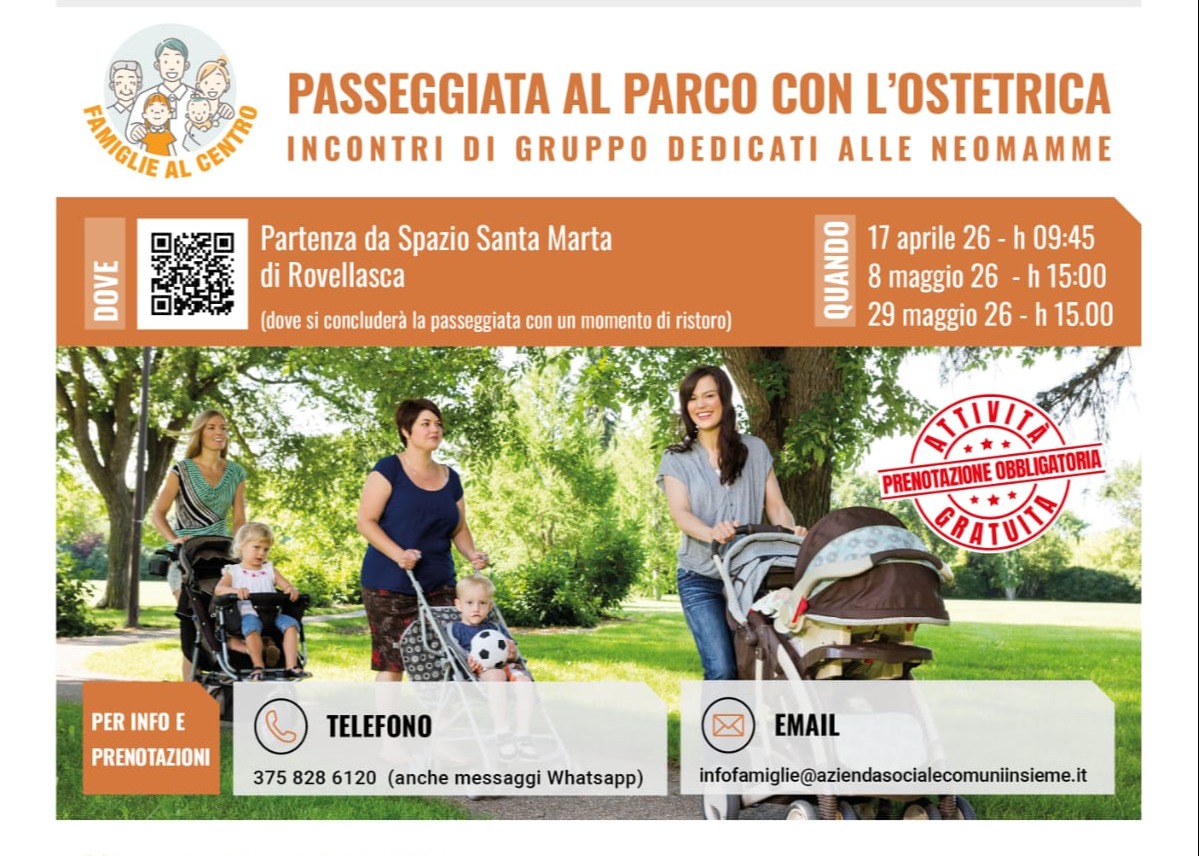 Famiglie al Centro - Passeggiate con l'ostetrica per neomamme