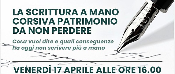 Venerdì 17 Aprile 2026 ore 16.00 - Palazzo Verbania - La scrittura a mano corsiva, patrimonio da non perdere