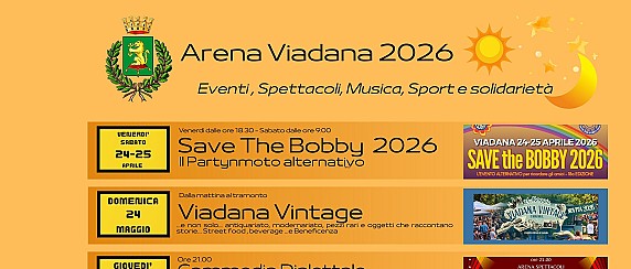 Calendario iniziative ARENA SPETTACOLI  Viadana - Via al Ponte - Stagione 2026