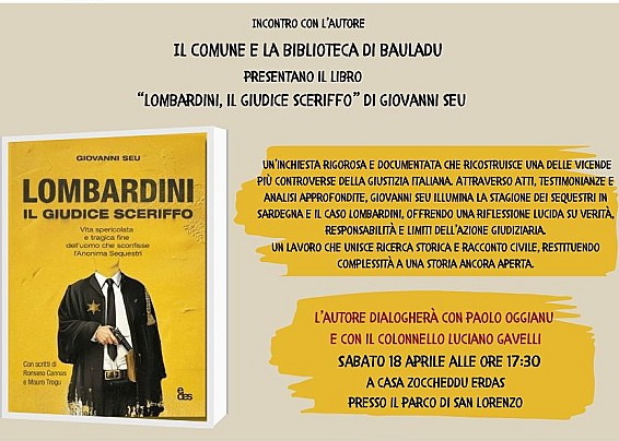 PRESENTAZIONE DEL LIBRO "LOMBARDINI, IL GIUDICE SCERIFFO"