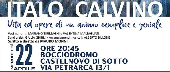 Mercoledì 22 aprile spettacolo su Calvino di Mauro Monni al Bocciodromo