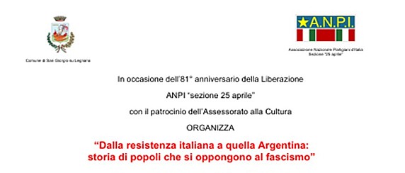 Conferenza "Dalla Resistenza Italiana a quella Argentina: storia di popoli che si oppongono al fascismo"
