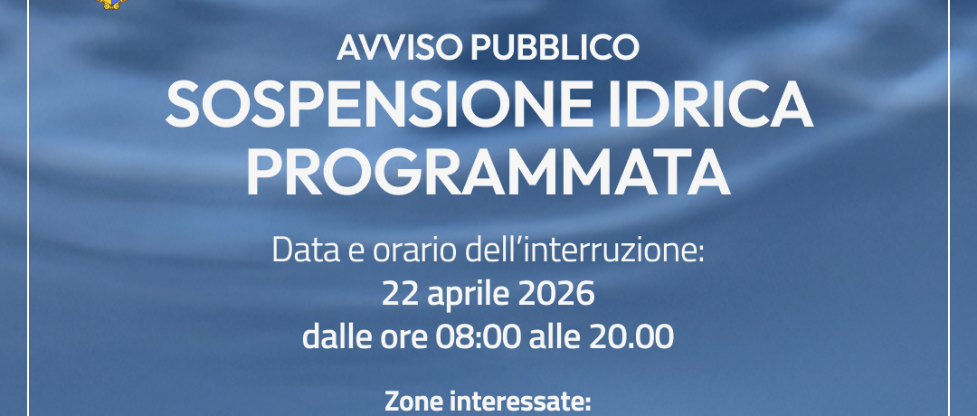 ACEA – Sospensione idrica programmata per il 22 aprile 2026