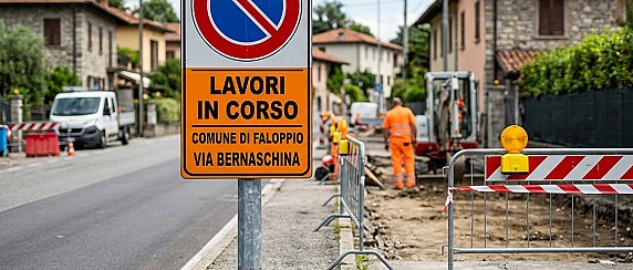 Chiusura al traffico veicolare della Via Bernaschina - Faloppio