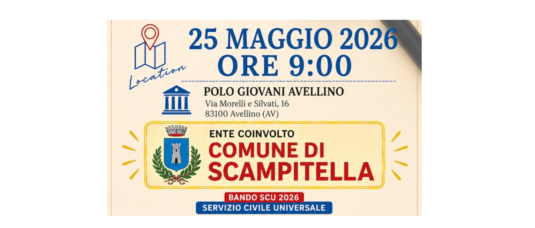 SCU 2026 - Servizio Civile Universale 2026 – Date di Selezione
