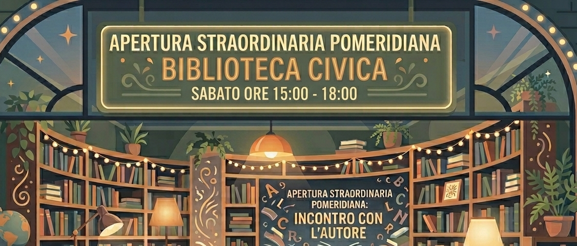 Apertura pomeridiana  della biblioteca e incontro con autore