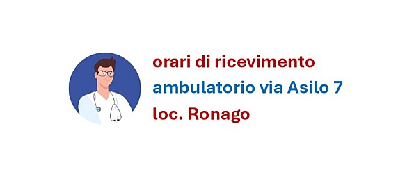 Orari di ricevimento ambulatorio medico loc. Ronago