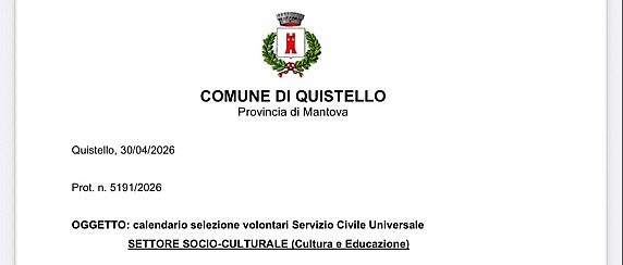 Convocazione Colloqui Servizio Civile Universale (SCU)