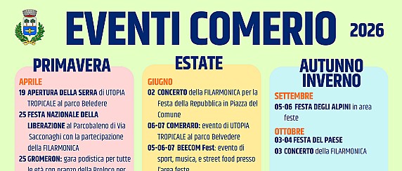 Calendario Eventi 2026 - Comerio