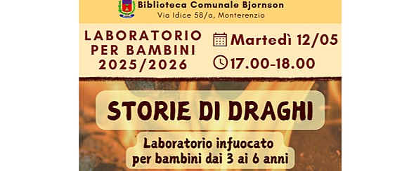 La Biblioteca Comunale Bjornson di Monterenzio organizza un nuovo laboratorio dedicato ai bambini dai 3 ai 6 anni.