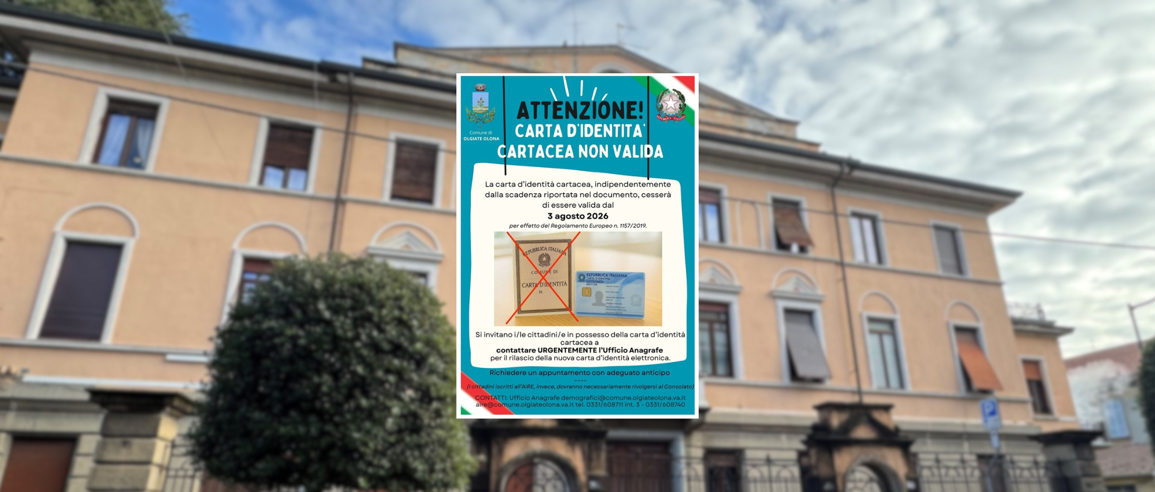 Apertura Straordinaria Uffici Demografici - Rifacimento Carte d’Identità Cartacee