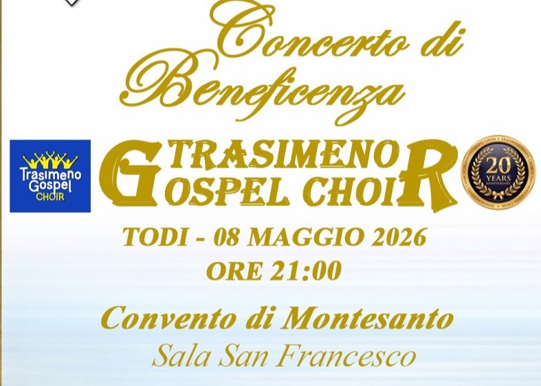 Musica e solidarietà con il concerto gospel a Todi - venerdì 8 maggio alle ore 21