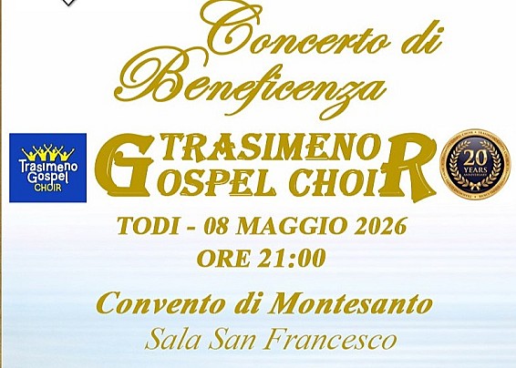 Musica e solidarietà con il concerto gospel a Todi - venerdì 8 maggio alle ore 21