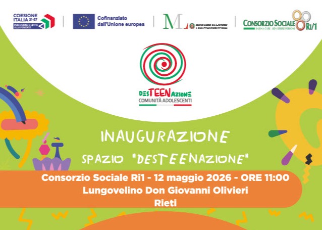 DesTEENazione - Desideri in azione Comunità Adolescenti. Inaugurazione spazio "DesTEENazione" per il giorno 12 maggio ore 11.00