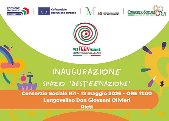 DesTEENazione - Desideri in azione Comunità Adolescenti. Inaugurazione spazio "DesTEENazione" per il giorno 12 maggio ore 11.00