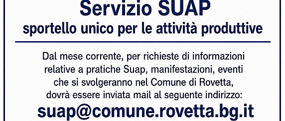 Servizio SUAP (Sportello Unico per le Attività Produttive)