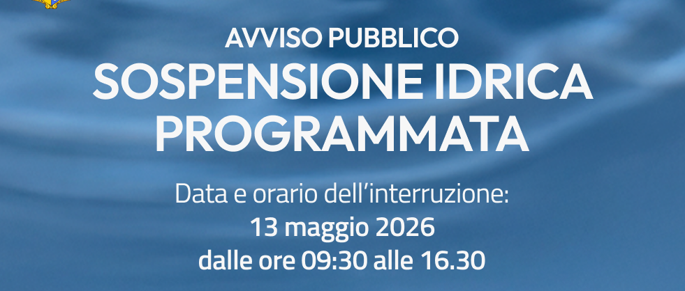 ACEA – Sospensione idrica programmata per il 13 maggio 2026