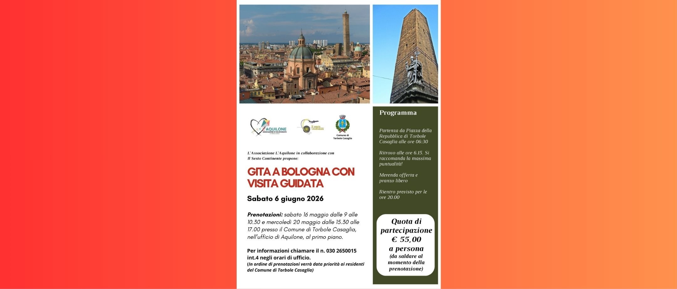 Gita a Bologna con visita guidata - 6 Giugno