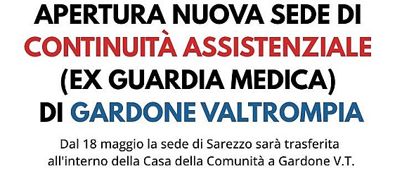 Nuova sede della Continuità Assistenziale (ex Guardia medica)