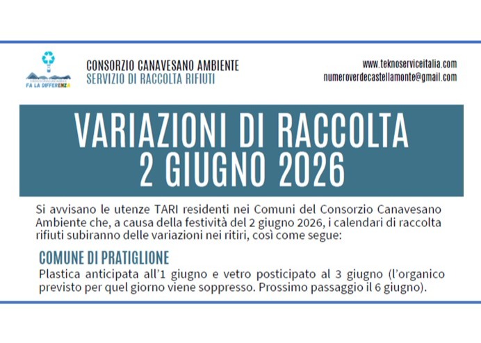 Raccolta rifiuti: cambio data 2 Giugno