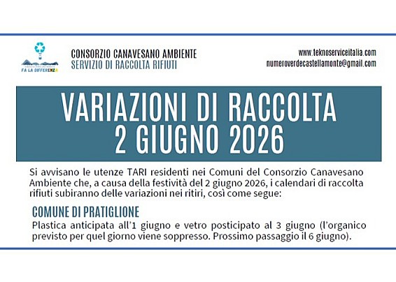 Raccolta rifiuti: cambio data 2 Giugno