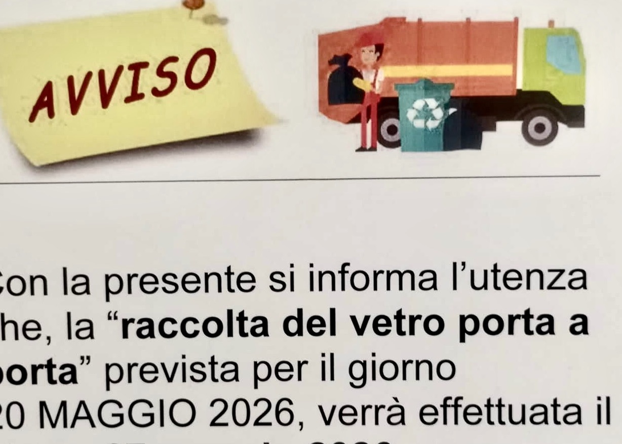 AVVISO:RACCOLTA VETRO “PORTA A PORTA”