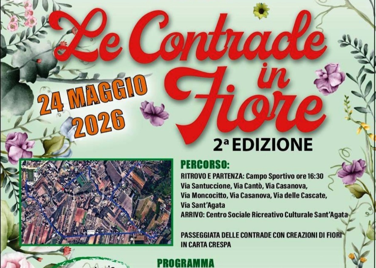 Centro Sociale Ricreativo Sant'Agata organizza "LE CONTRADE IN FIORE"
