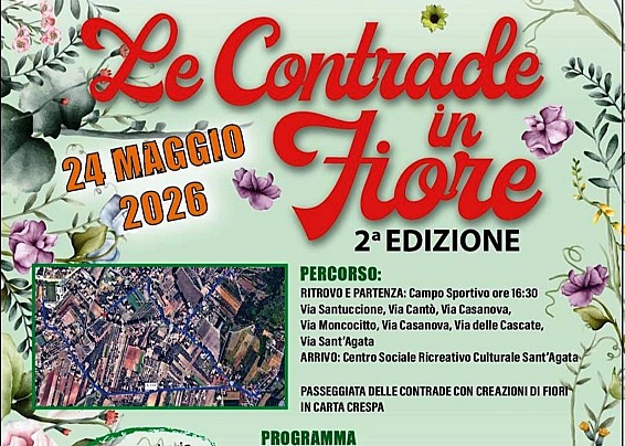 Centro Sociale Ricreativo Sant'Agata organizza "LE CONTRADE IN FIORE"