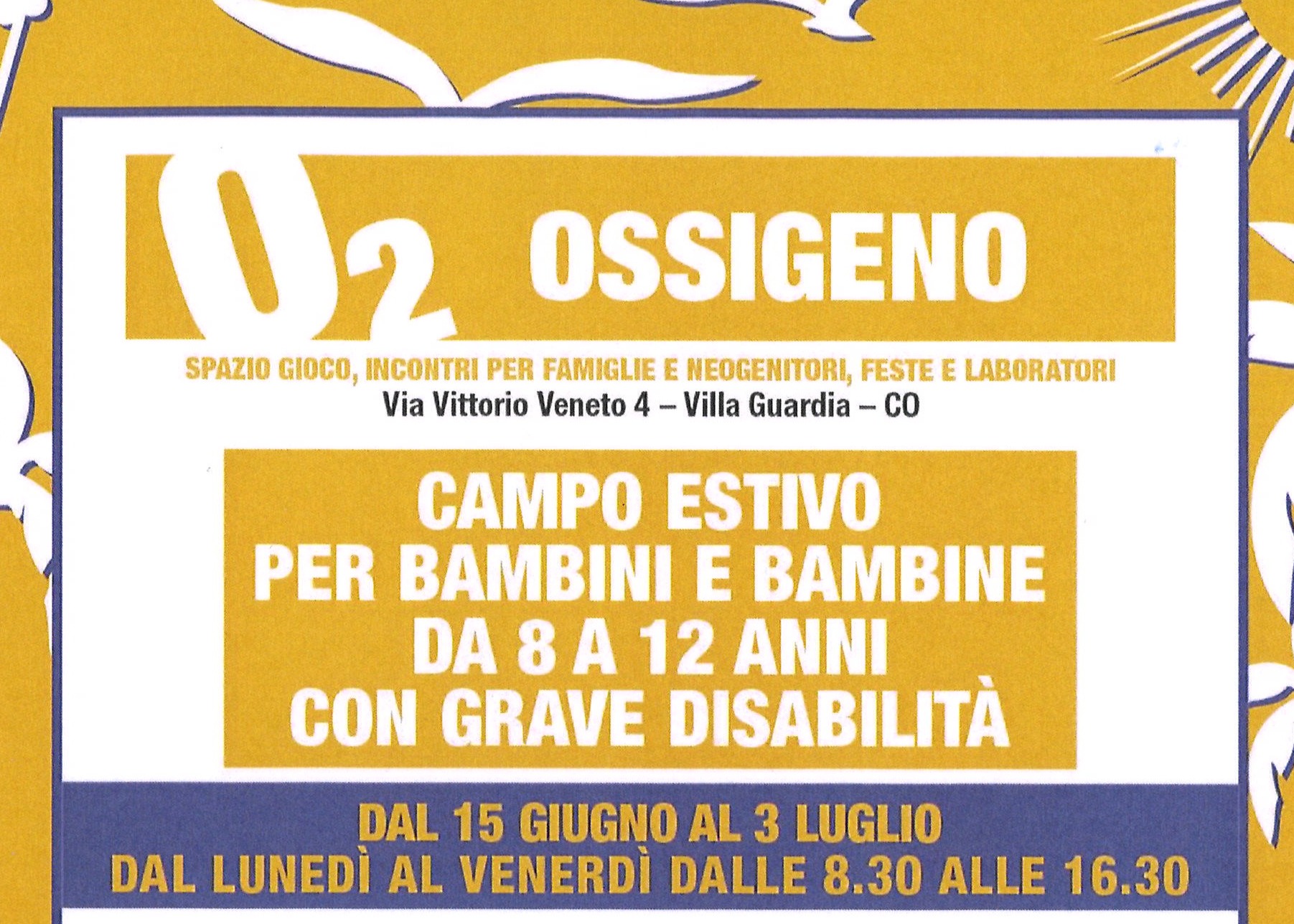 Campo estivo per bambini da 8 a 12 anni con grave disabilita'